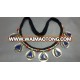 (KN-00001) Afghan Beaded coin Necklace lapis