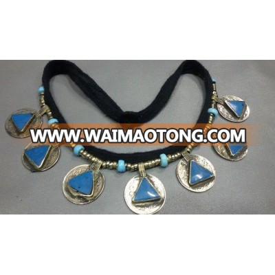 (KN-00001) Afghan Beaded coin Necklace